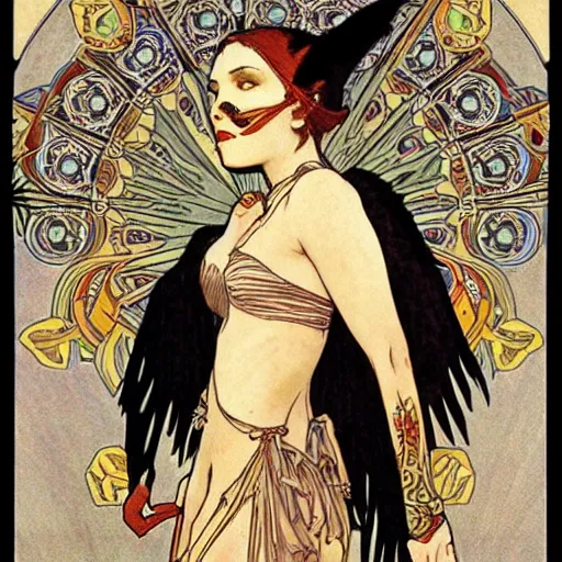 Image similar to raven by mucha