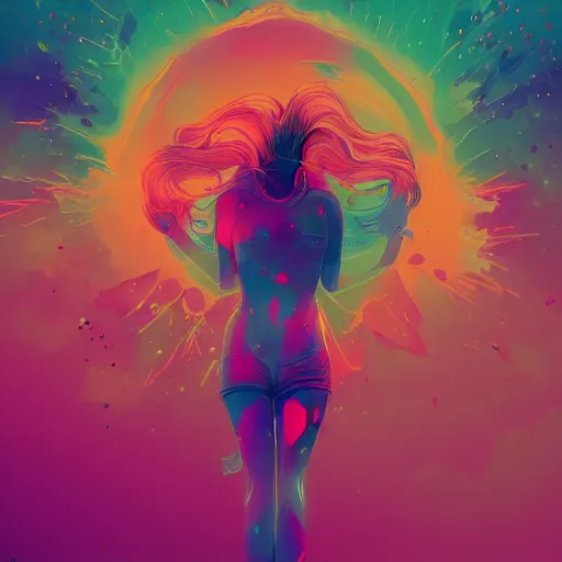 Prompt: the universe explodes in colors before our very eyes, digital illustration, weird, surreal, colorful explosion, by jake parker, by conrad roset, swirly vibrant color lines, aesthetic octane render, high resolution,