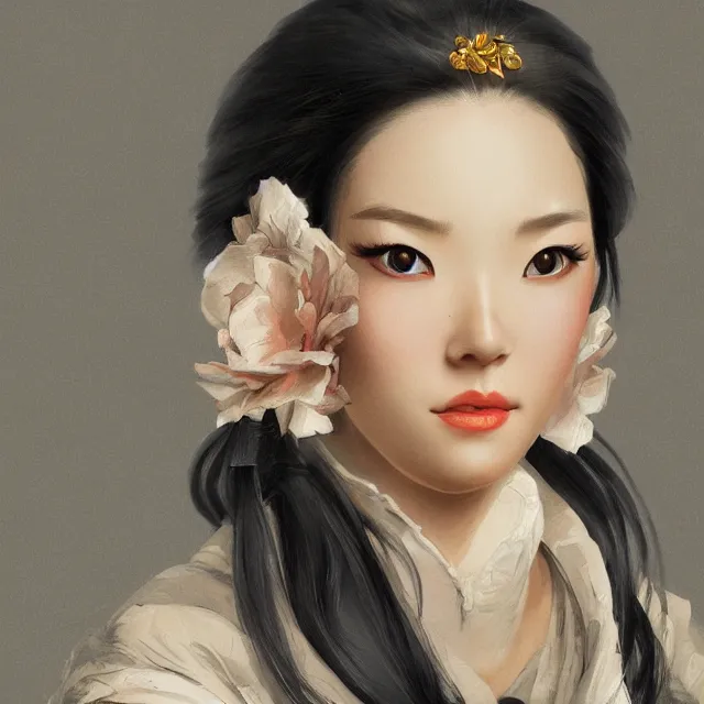 Image similar to beautiful women with oriental faces, character portrait, sharp, digital matte painting, by asher brown durand, trending on artstation