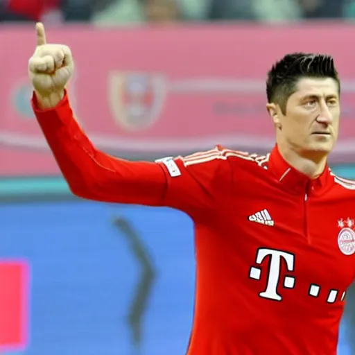 Image similar to robert lewandowski with a gun, fighting policemen