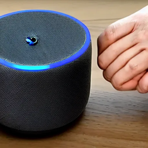 Prompt: Amazon Alexa arm wrestling Google Home