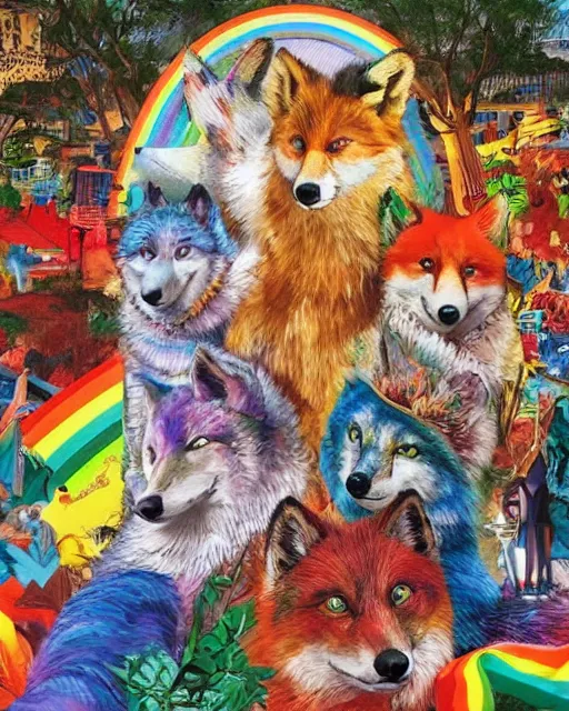 Prompt: 🌈 🎨🐺🦊🏳🌈 🤳 ⛩🗾 ㊙