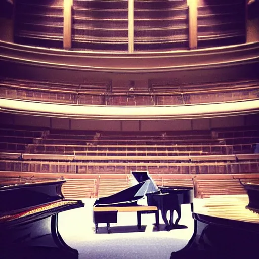 Image similar to “ cat sitting on grand piano concert hall, professional photography ”