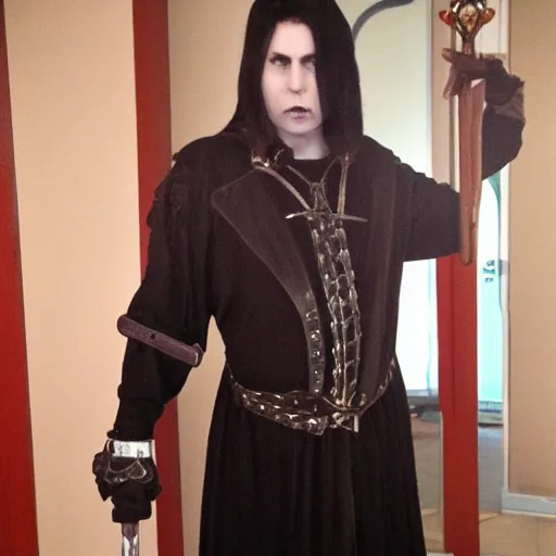 Prompt: full body photo of lada lyumos as a vampire warrior