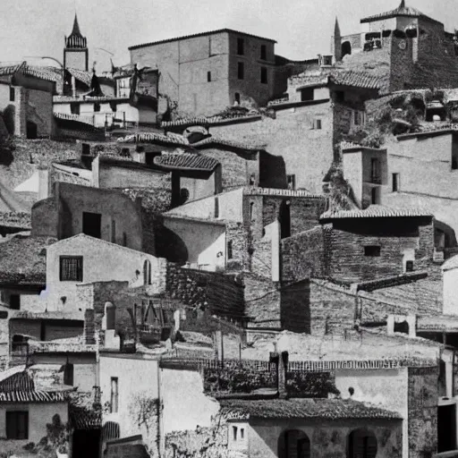 Image similar to A photo of a Spanish village from the Spanish Civil War