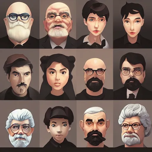 Image similar to face icon stylized minimalist george lucas, loftis, cory behance hd by jesper ejsing, by rhads, makoto shinkai and lois van baarle, ilya kuvshinov, rossdraws global illumination