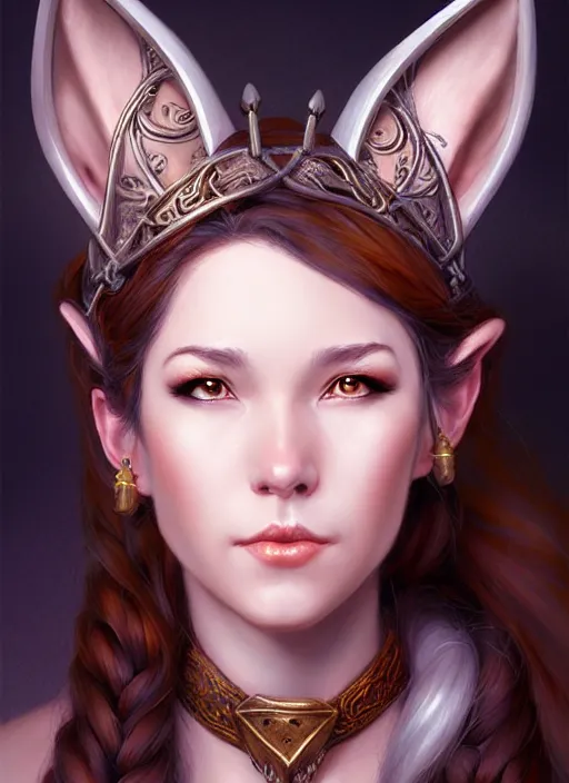 Image similar to a head and shoulders portrait of a female bard, d & d, fantasy art, award winning, fox ears, by stanley artgerm lau