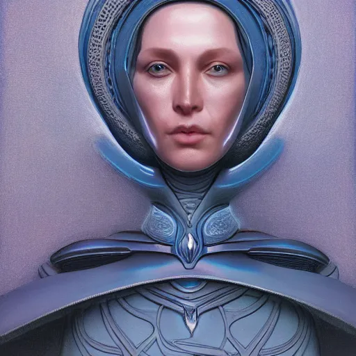 Prompt: sci - fi portrait of bene gesserit order sister by jean delville and rafael santi, baroque, intricate, hyperealistic, photoreal, 8 k resolution, highly detailed, proffesional illustration, high contrast, ambient occlusion, octane render, unreal engine 5, artstation hd