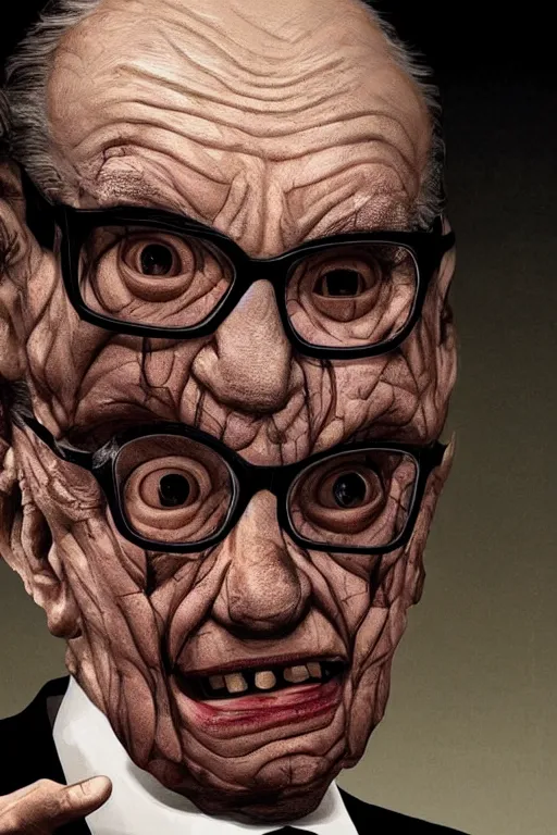 Prompt: !!! rupert murdoch!!! as a monster with!! many eyes!!, photorealistic, cinematic lighting, highly detailed, very intricate, by guillermo del toro and hr giger