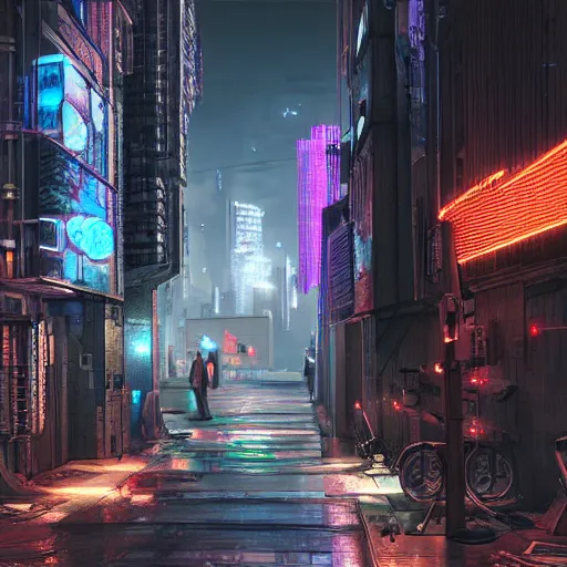 Prompt: photorealistic cyberpunk city streets