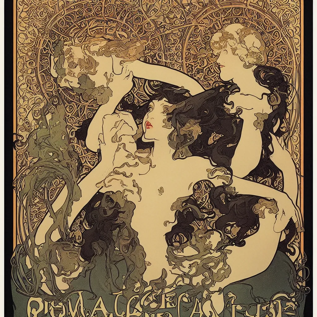 Prompt: Art Nouveau Work safety Poster by Mucha