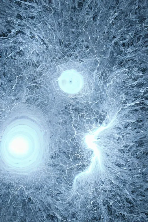 Image similar to storm inside a symmetrical crystal