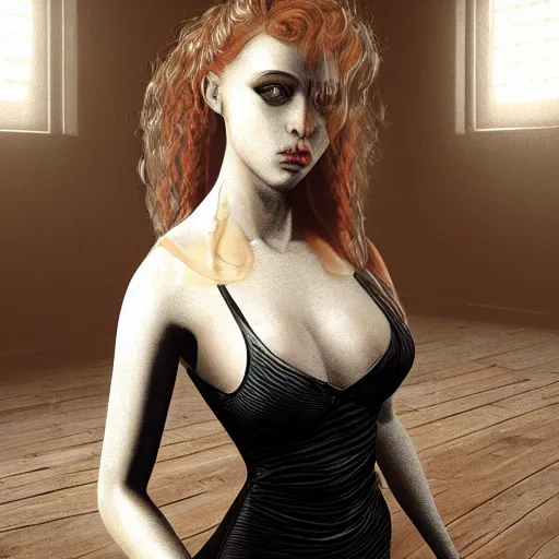 Prompt: painting of a female in a skintight dress, by dan hillier and charlie bowater and pieter claesz 4 k post - processing highly detailed, trending on artstation, cinematic lightning, volumetric lightning, highly detailed, extreme detail, full details, - s 1 5 0