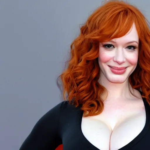 Image similar to Christina Hendricks as volleyball player, body, realistic,