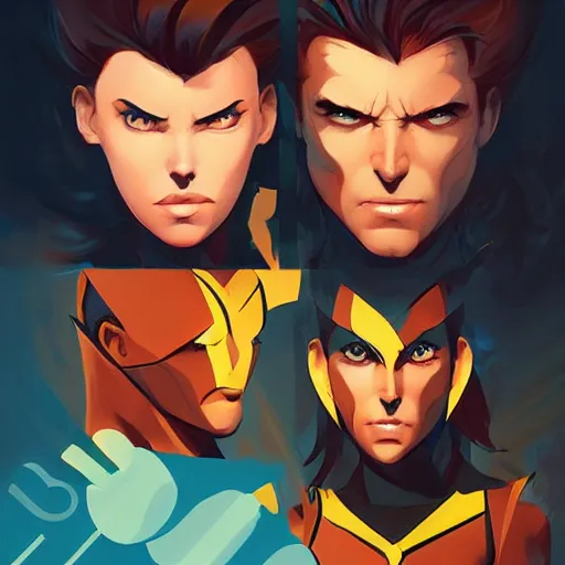 Image similar to face icon stylized minimalist x - men, loftis, cory behance hd by jesper ejsing, by rhads, makoto shinkai and lois van baarle, ilya kuvshinov, rossdraws global illumination