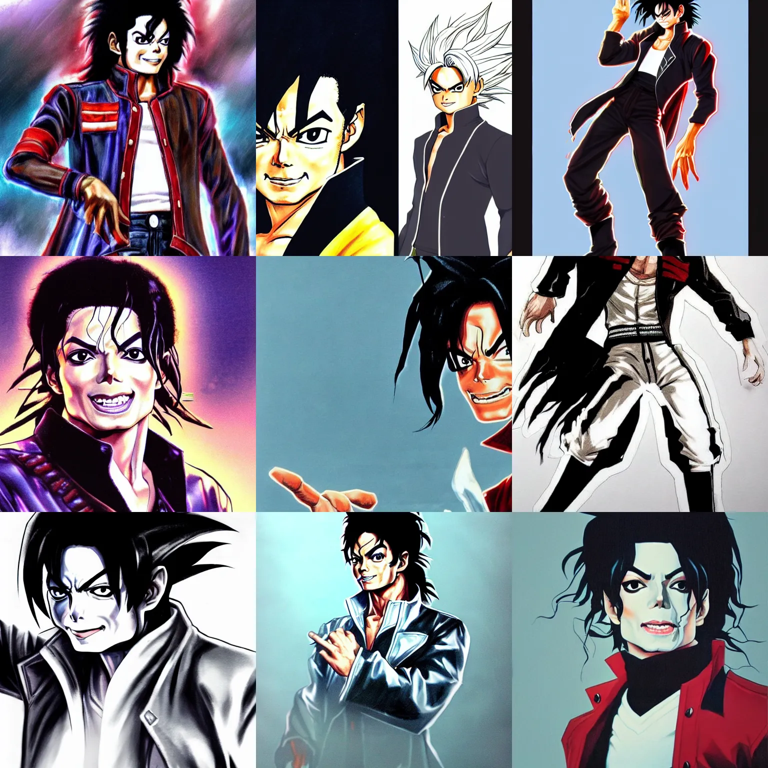 Prompt: michael jackson!!! full medium concept art of michael jackson!! as a dragon ballfighter character, beautiful landscape, 4 k anime character anime concept art ink by akira toriyama, artstation