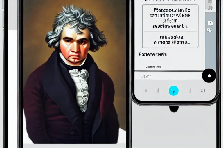 Image similar to a photo of beethoven doing the floss on tiktok, app screenshot, photorealistic, 8 k