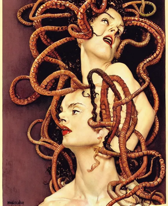 Image similar to medusa by norman rockwell