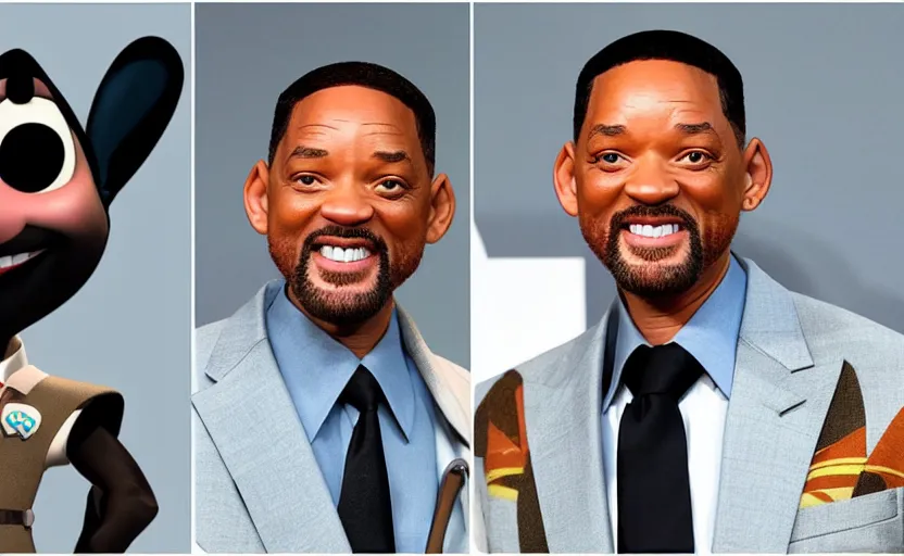 Image similar to ''Will Smith as a Pixar Studios character''