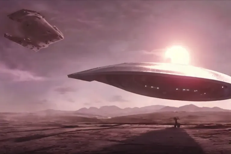 Prompt: VFX movie of a futuristic spaceship landing in war zone, natural lighting by Emmanuel Lubezki