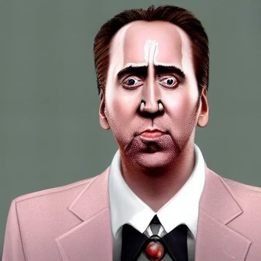 Prompt: the most terrifying picture of nic cage