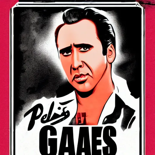 Prompt: a film poster of grease with Nicolas cage, realism, film grain