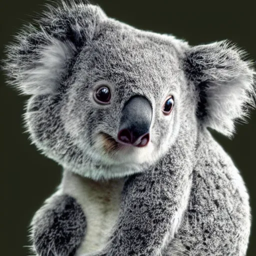 Prompt: Nathan Fillion as a very cute koala, photorealistic digital art, hyper detailed