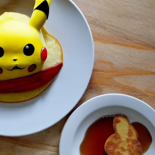 Image similar to pikachu pancake, Michelin star, award winning