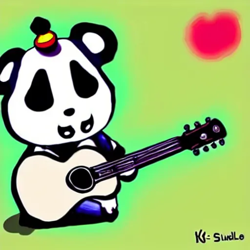 Prompt: k. k slider, animal crossing, playing guitar at a concert, fan art, concept art