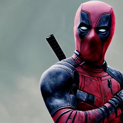 Image similar to deadpool in the walking dead 4 k detailed super realistic