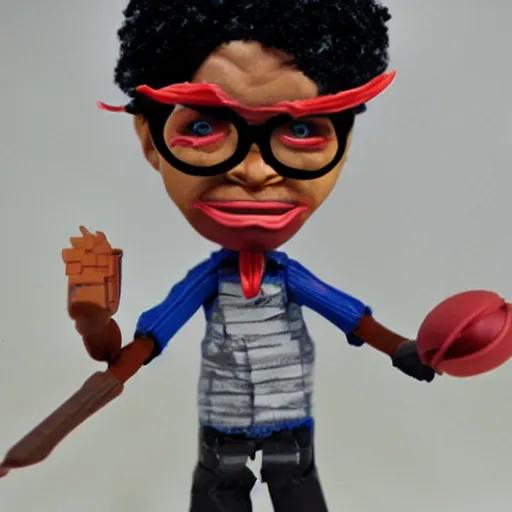 Image similar to maya angelou cosplay isaac newton, stop motion vinyl action figure, plastic, toy, butcher billy style