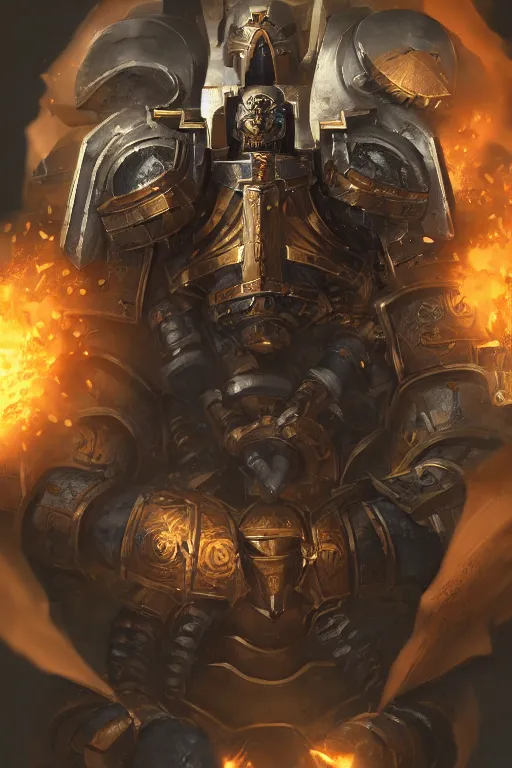 Image similar to armor portrait heros warhammer 4 0 k horus heresy fanart - the primarchs emperor by johannes helgeson animated with vfx concept artist & illustrator global illumination ray tracing hdr fanart arstation zbrush central hardmesh 8 k octane renderer comics stylized