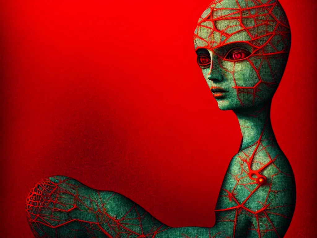 Prompt: highly detailed photo of anomalia, trending on deviantart, neo surrealism, sharp focus, red pallete, octane, masterpiece, art by max ernst