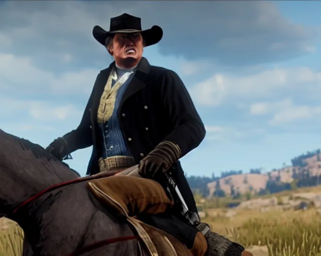 Image similar to Trump in RDR2, gameplay screenshot