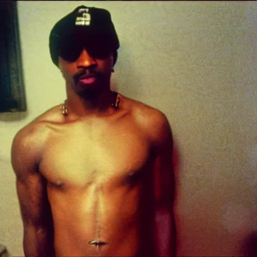 Image similar to “ 2 pac posing in front of his stash of gamer girl bathwater ”