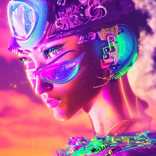 Prompt: a and w vaporwave, colorful, digital art, cosmic, 3 d high definition, trending on art station, photorealistic, high resolution, 8 k, octane, hyper detailed, insane details, intricate, elite, ornate, elegant trend, highly detailed and intricate, sharp focus, photography, unreal engine