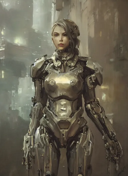 Image similar to beautiful painting by jeremy mann, a female holy mecha paladin absurdly beautiful, elegant, ultrafine hyperrealistic detailed face illustration by zeen chin and artgerm and greg rutkowski, intricate linework, sharp focus, smooth, octopath traveler, final fantasy, unreal engine highly rendered, global illumination, dramatic lighting, 8 k