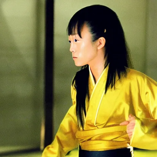 Prompt: film still of saitama from kill bill