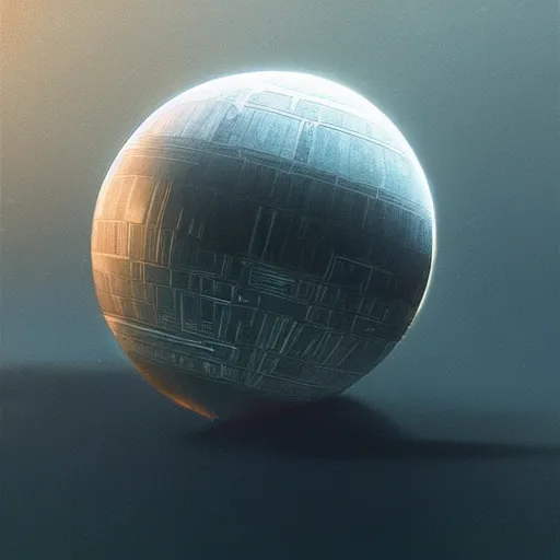 Image similar to an artist's rendering of a death star, concept art by beeple, cgsociety, space art, concept art, sci - fi, reimagined by industrial light and magic