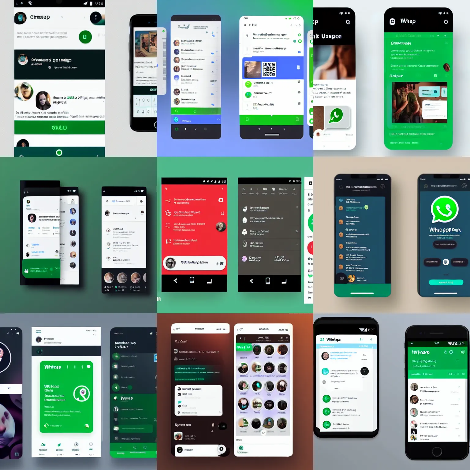 Prompt: whatsapp 2, UI UX design, mobile, 4k