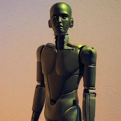 Image similar to “a realistic detailed photo of a guy who is an attractive humanoid who is half robot and half humanoid, who is a male android, Grant Knoche, shiny skin, posing like a statue, blank stare”