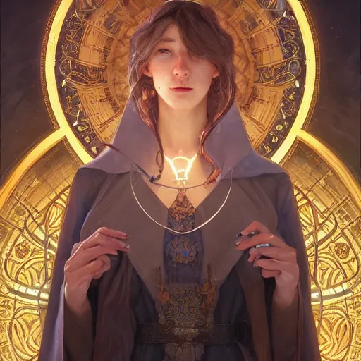 Image similar to perfectly - centered - portrait of a mage, intricate, highly detailed, digital painting, artstation, concept art, smooth, sharp focus, illustration, unreal engine 5, 8 k, art by artgerm and greg rutkowski and alphonse mucha