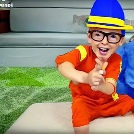 Image similar to blippi declares a thumb war