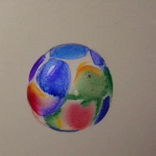 Prompt: watercolour and pencil drawing of a ball