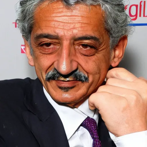 Prompt: Massimo D'Alema baked and high as a kite