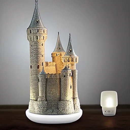 Image similar to a bedside lamp shaped like a castle