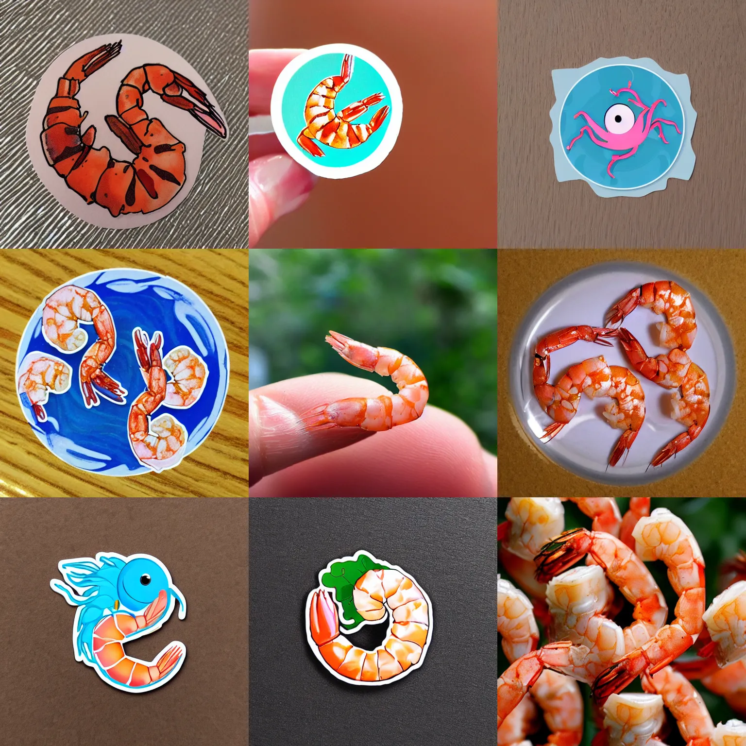 Prompt: shrimp sticker