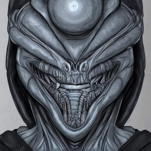 Image similar to artstation alien, very detailed, , portrait, high contrast