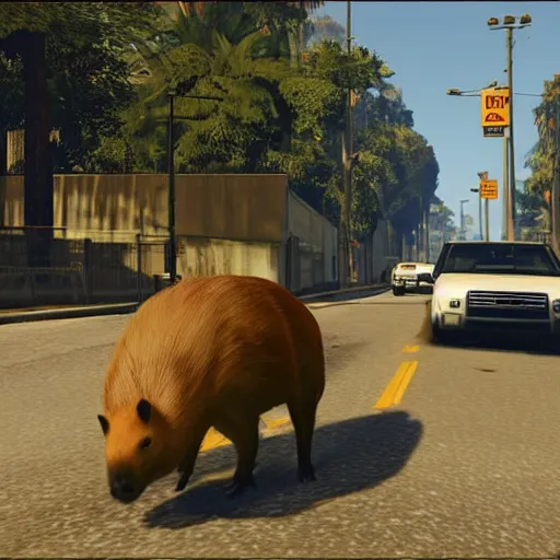 Image similar to Capybara in GtaV, gtaV loading screen