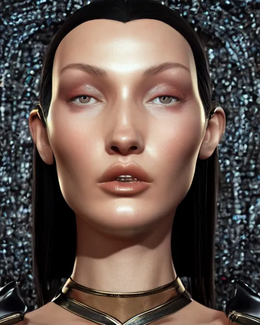 Image similar to a highly detailed metahuman 8 k close up render of bella hadid salvador dali style trending on artstation made in unreal engine 4